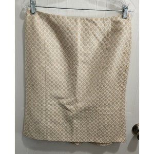 NWT Madison Studio Women's Pencil Skirt Pleated Back Beige Patterned Size 8